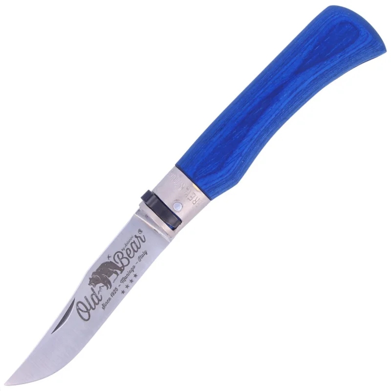 Nóż składany Antonini Old Bear Laminated Blue Wood, Satin Stainless (9307/21_MBK) Cena promocyjna