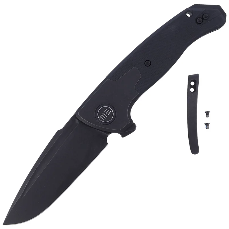 Hit sprzedaży WE Knife Press Check Black Ti / Black G10, Black Stonewashed by Allen Elishewitz (WE20078B-1)