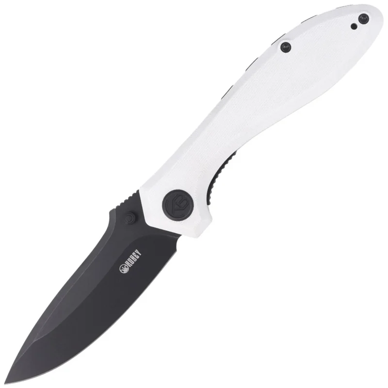 Bezpieczna płatność Nóż składany Kubey Ruckus Ivory G10, Dark Stonewashed AUS-10 by Sherif Manganas (KU314D)