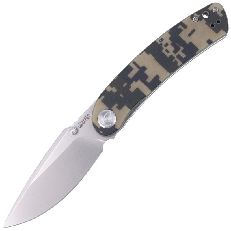 Kubey Knife Momentum, Camo G10, Bead Blasted D2 by Sherif Manganas (KU344D) Darmowy zwrot
