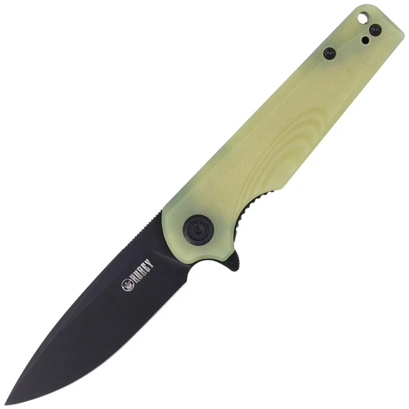 Nóż składany Kubey Knife Wolverine, Translucent Yellow G10, Dark Stonewashed D2 (KU233D) Łatwy zwrot