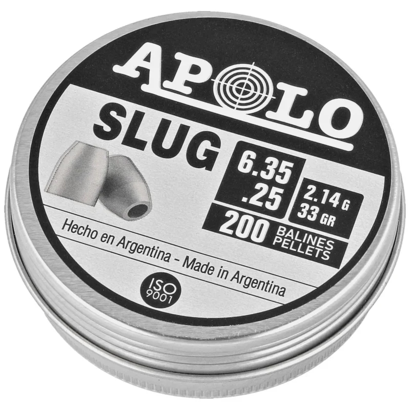 Apolo Slug 33 AirGun Pellets .25/6.35 mm, 200 pcs 2.14g/33.0gr (19303) Tylko dziś