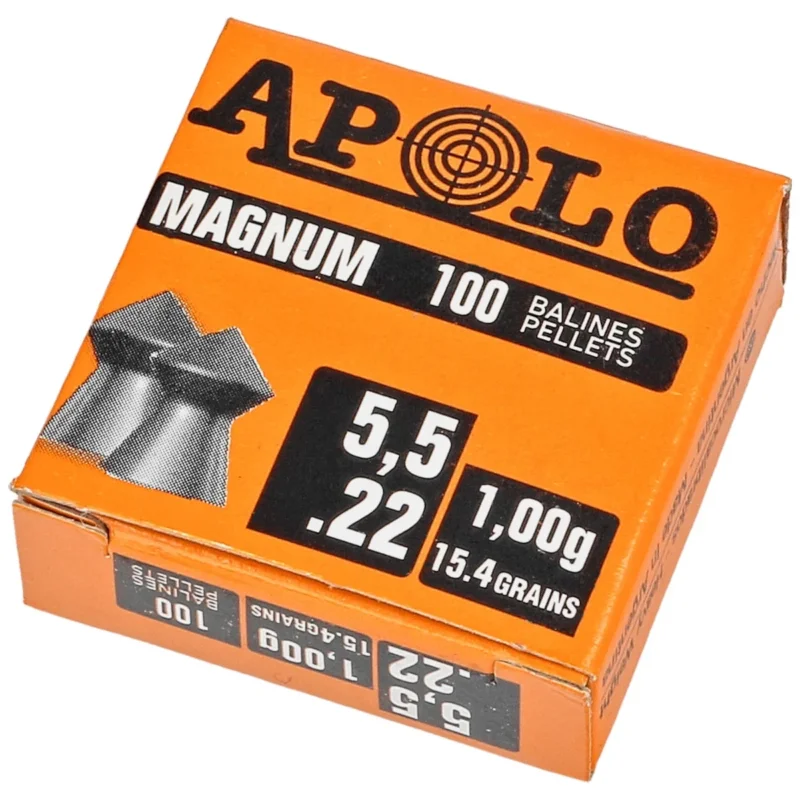 Apolo Magnum Heavy AirGun Pellets .22/5.5 mm, 100 pcs 1.00g/15.4gr (13001) Promocja