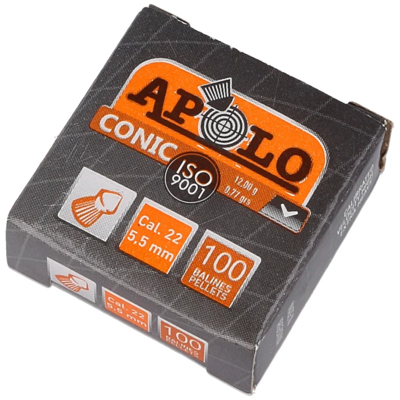 Tylko do końca tygodnia Apolo Conic AirGun Pellets .22/5.5mm, 100 pcs 0.77g/12.0gr (11001)