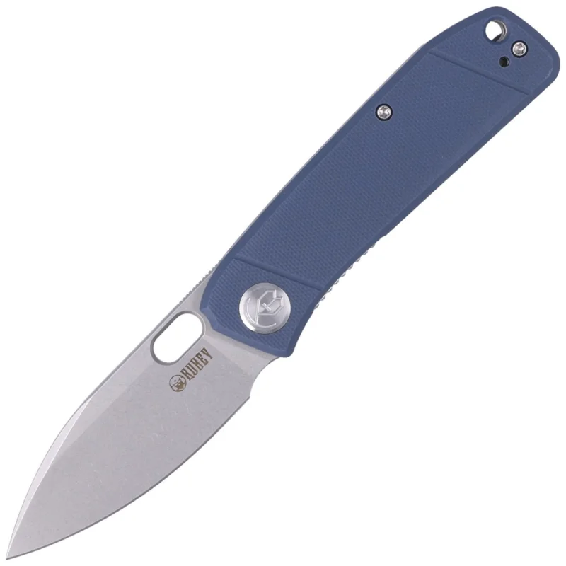 Nóż składany Kubey Hyde Denim Blue G10, Sand Blasted 14C28N by Colin Maisonpierre (KU2104D) Promocja