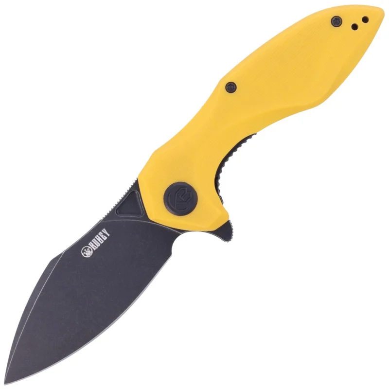 Premium Nóż składany Kubey Noble Yellow G10, Dark Stonewashed D2 (KU236D)