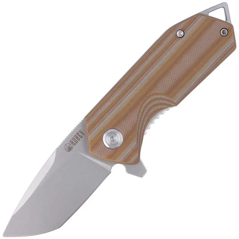 Kubey Campe KU203F Knife Striped Beige G10, Sandblasted D2 Popularny