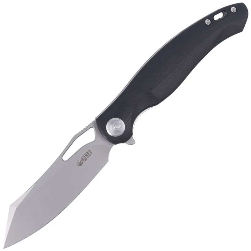 Wyjątkowa oferta Nóż składany Kubey Drake Black G10, Sandblasted 14C28N by Maksim Tkachuk (KB239E)