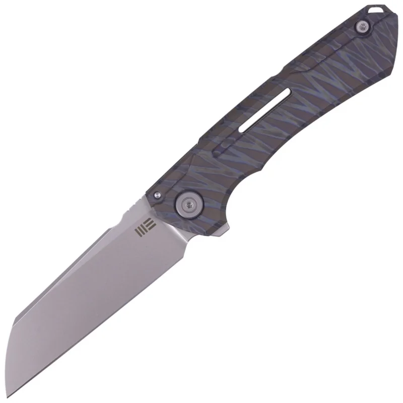 Oferta czasowa Nóż składany WE Knife Mini Buster Tiger Stripe Titanium, Silver Bead Blasted CPM 20CV by Snecx Tan (2003C)