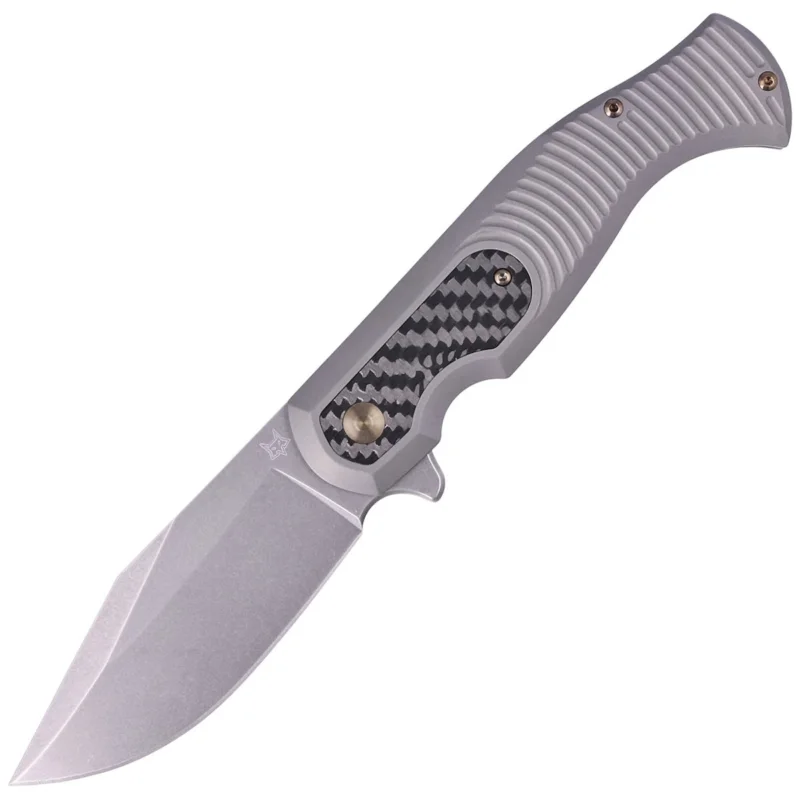 Nóż składany Fox Eastwood Tiger Sandblasted Titanium/CF, Coarse Stonewashed by Gudy Van Poppel (FX-524 TICF) Nowy