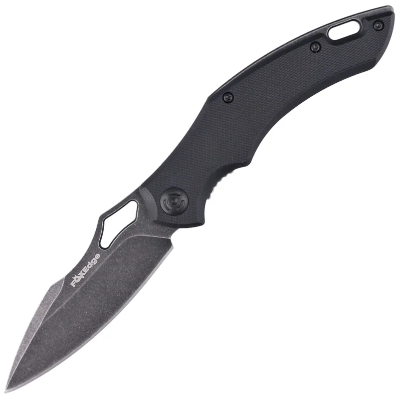 Wyprzedaż FoxEdge Sparrow Black G10, Stone Washed PVD by Denis Simonutti (FE-034)