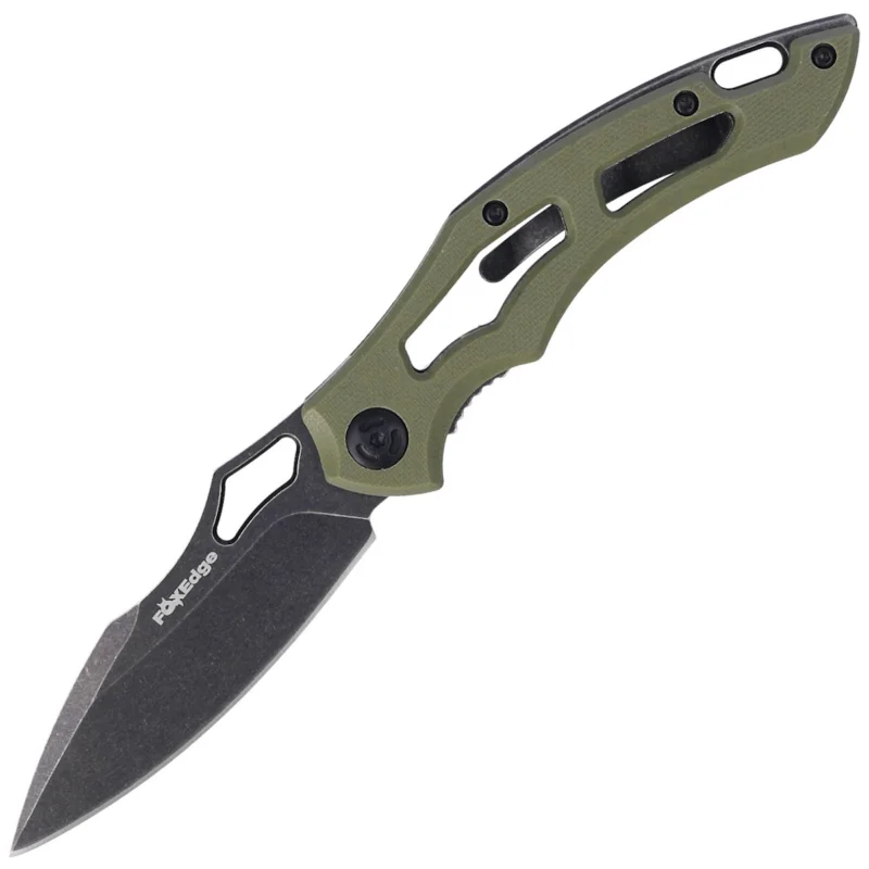 Premium FoxEdge Sparrow OD Green G10, Stone Washed PVD by Denis Simonutti (FE-033)