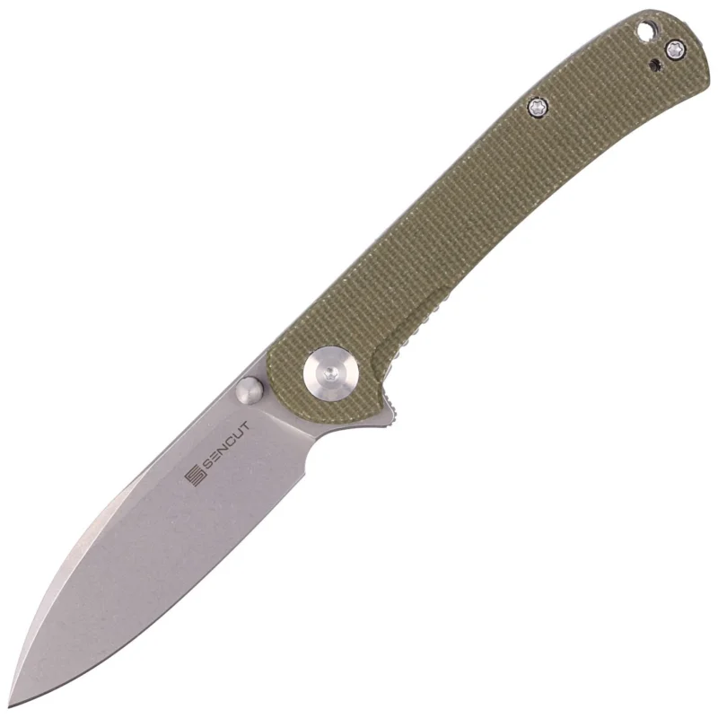 Nóż składany Sencut Scepter Olive Micarta, Stonewashed 9Cr18MoV (SA03E) Promocja