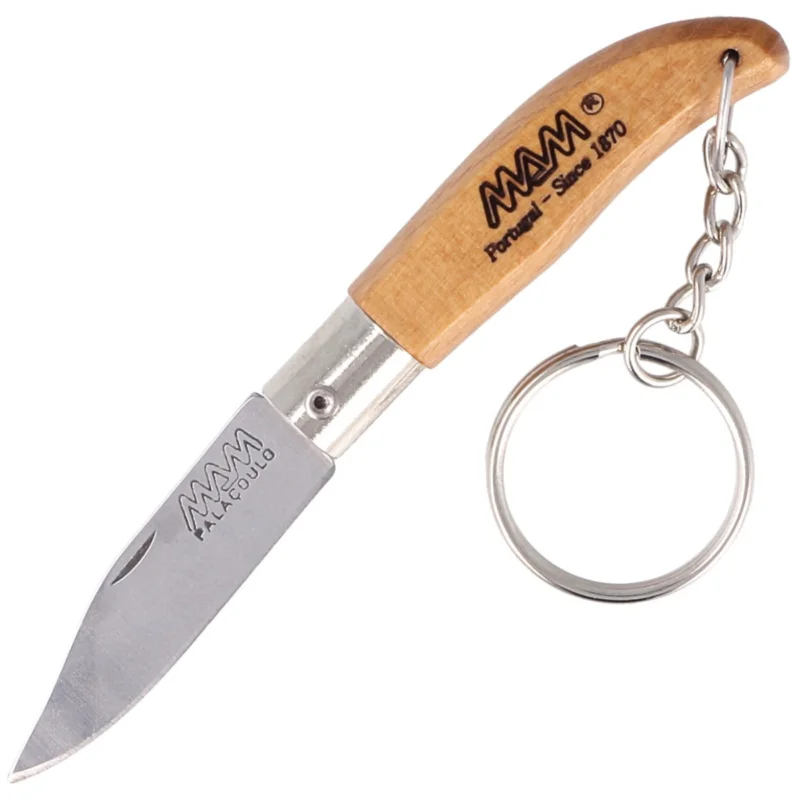 Bezpieczne zakupy Nóż składany brelok MAM Iberica Mini Light Beech Wood, Inox HW, Satin 420 (2000-LW)