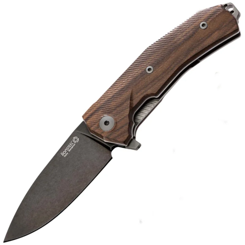 Nóż składany LionSteel KUR Santos Wood, Black Stonewashed Sleipner by Molletta (KUR BST) Tani