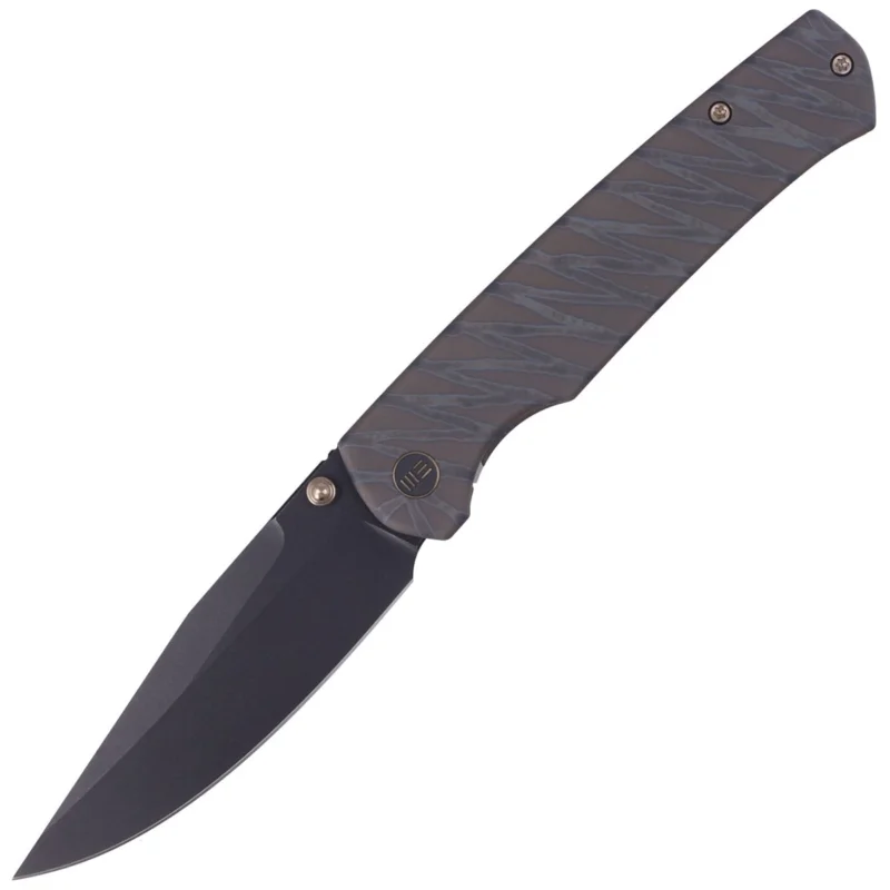 WE Knife Evoke Tiger Stripe Titanium, Black Stonewash CPM 20CV by Ray Laconico (WE21046-4) Popularny