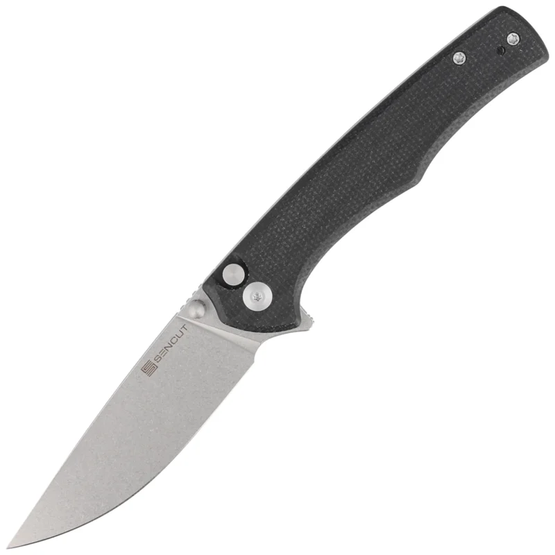 Wysoka jakość Nóż składany Sencut Crowley Black Micarta, Stonewashed D2 (S21012-2)