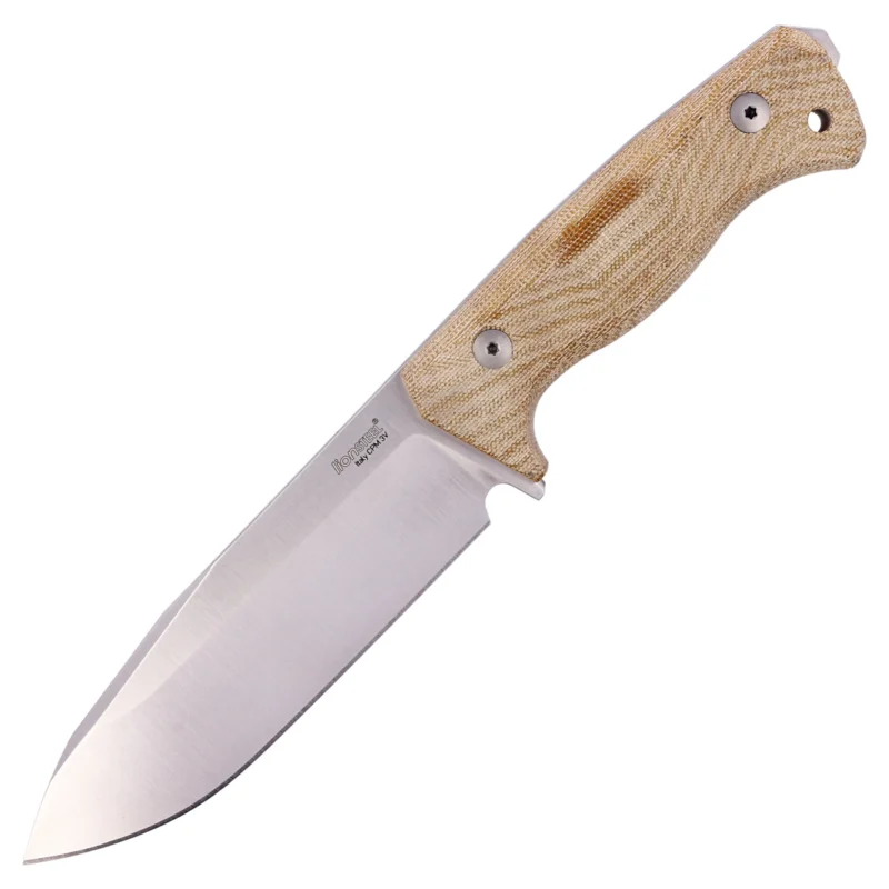 LionSteel Knife Natural Canvas Micarta, Satin CPM 3V by Molletta (T6 3V CVN) Wyprzedaż