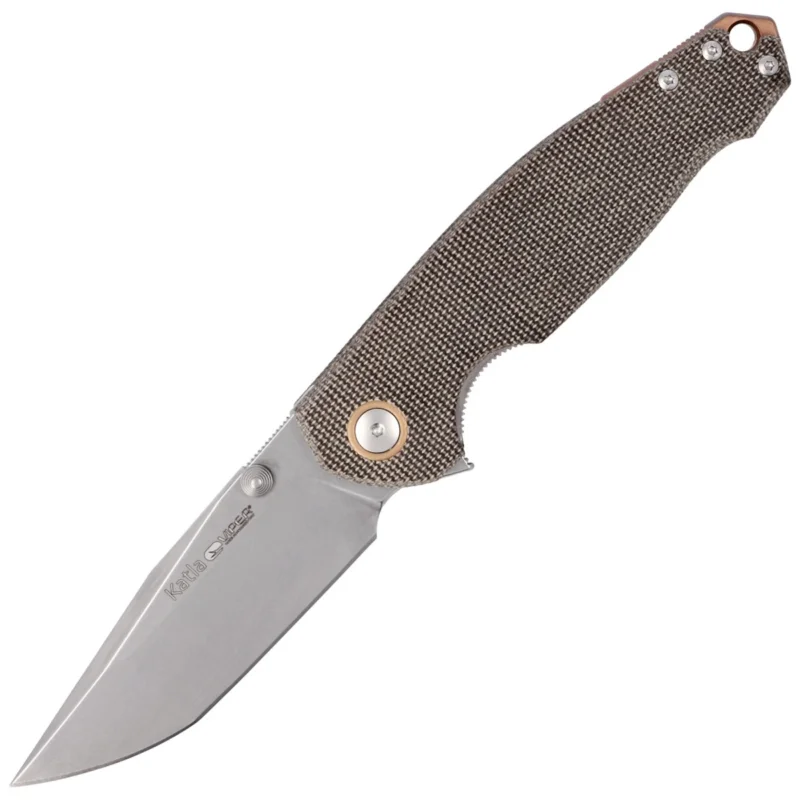 Taniej Viper Katla Green Canvas Micarta, Stonewashed M390 by Jesper Voxnæs Knife (V5982CG)