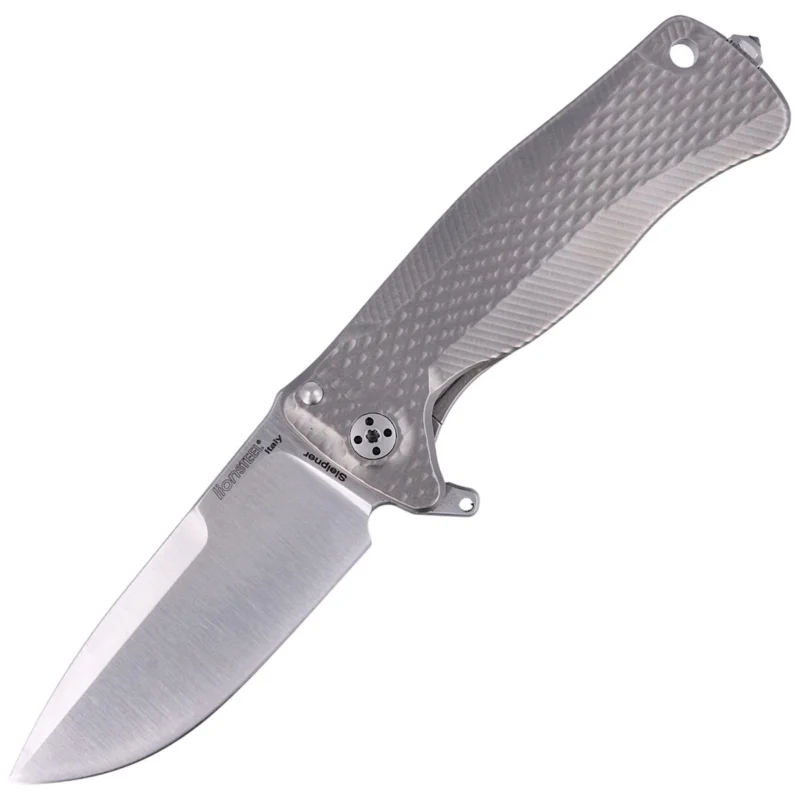 Dostępne od ręki Nóż składany LionSTEEL SR22 Grey Titanium, Satin Sleipner by Molletta (SR22 G)