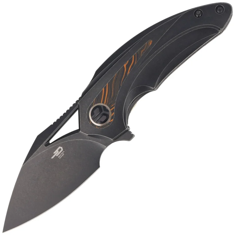 Nóż składany Bestech Nuke Black Titanium/Black Orange G10, Black Stonewashed M390 by Kombou (BT2107E) Nowy