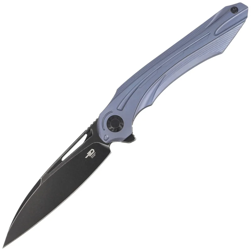 Nóż składany Bestech Wibra Blue Titanium, Black Stonewashed M390 by Kombou (BT2001C) Zamów dziś