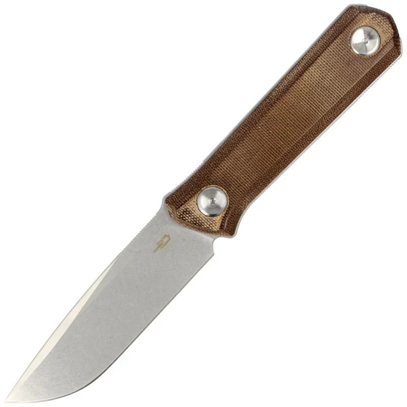 Nóż Bestech Hedron Brown Canvas Micarta, Stonewashed D2 by Ostap Hel (BFK02D) Darmowa dostawa