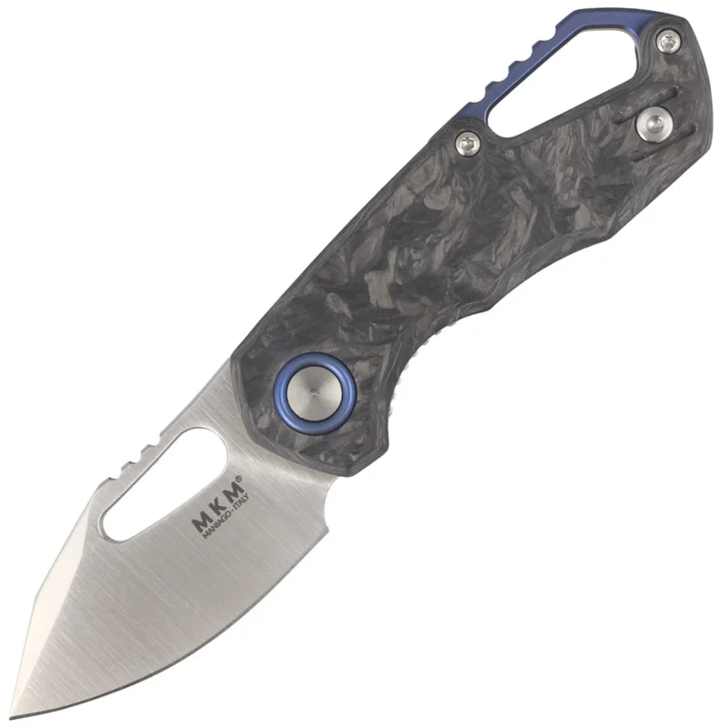 Premium MKM Isonzo Clip Point Knife Marbled Carbon Fiber, Satin M390 by Jesper Voxnæs (MK FX03M-3CM)