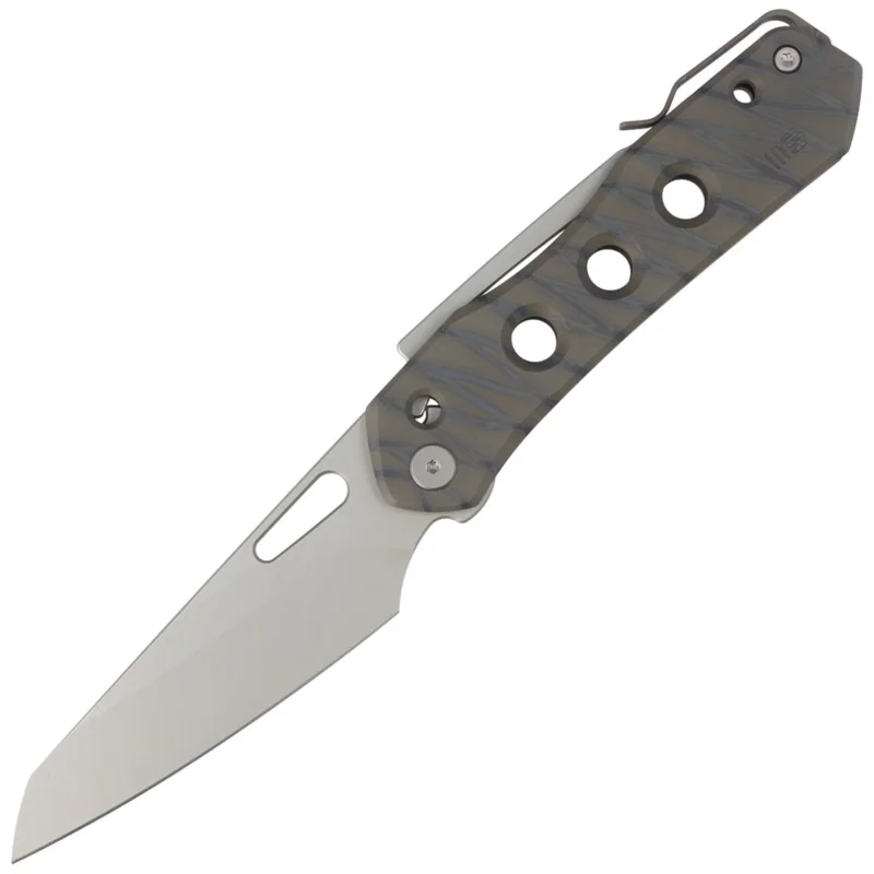 WE Knife Vision R Tiger Stripe Titanium, Silver Bead Blasted CPM 20CV by Snecx Tan knife (WE21031-6) Dostępne od ręki
