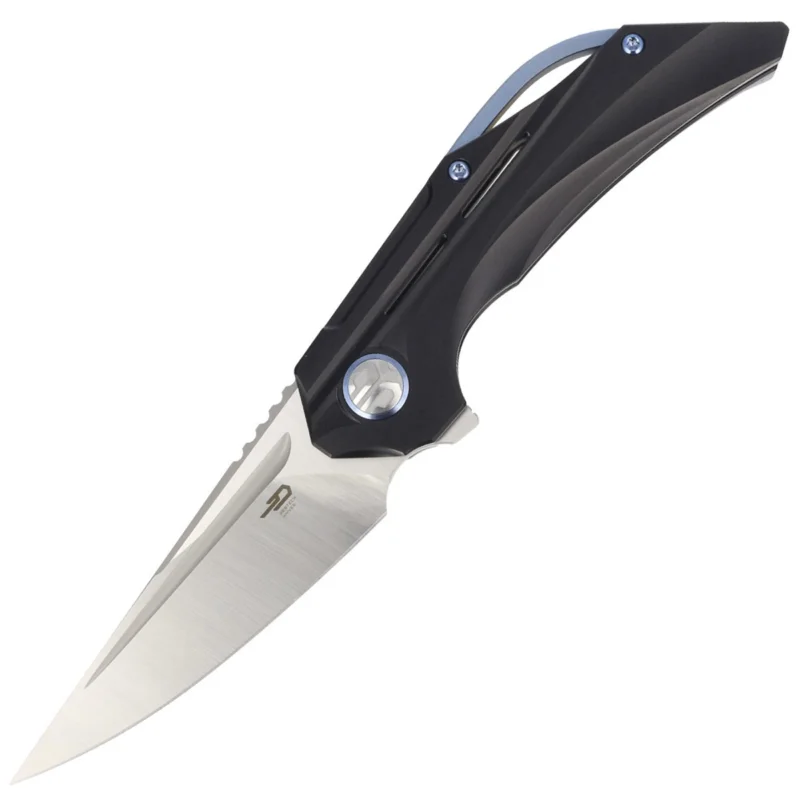Hit sprzedaży Nóż składany Bestech Vigil Black Titanium, Satin M390 by Kombou (BT2201C)