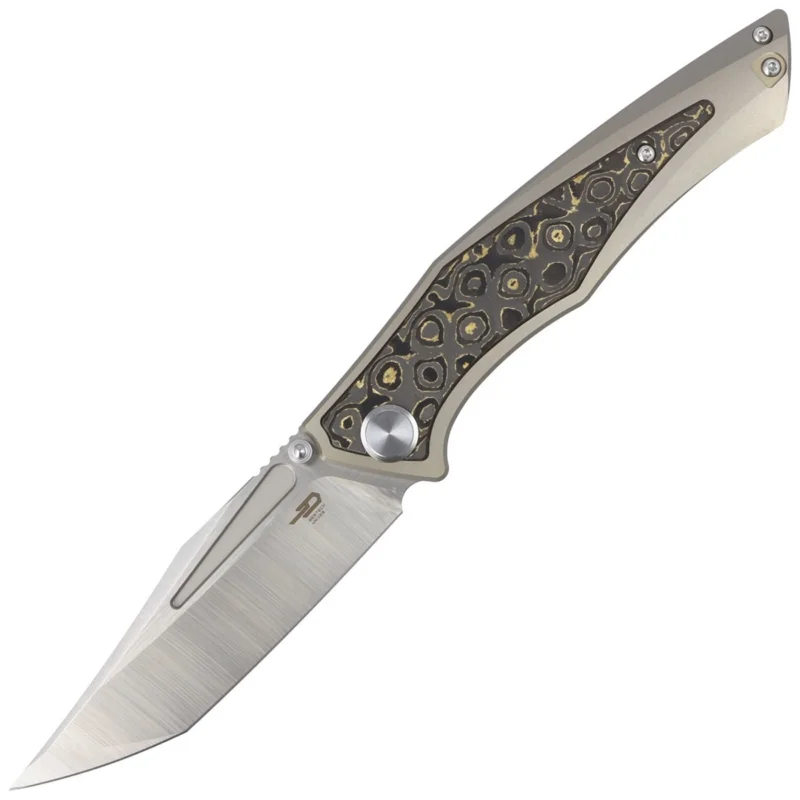 Szybka wysyłka Bestech Togatta Light Bronze Titanium/Damascus Copper Carbon Fiber, Satin M390 by Koens Craft Knife (BT2102G)