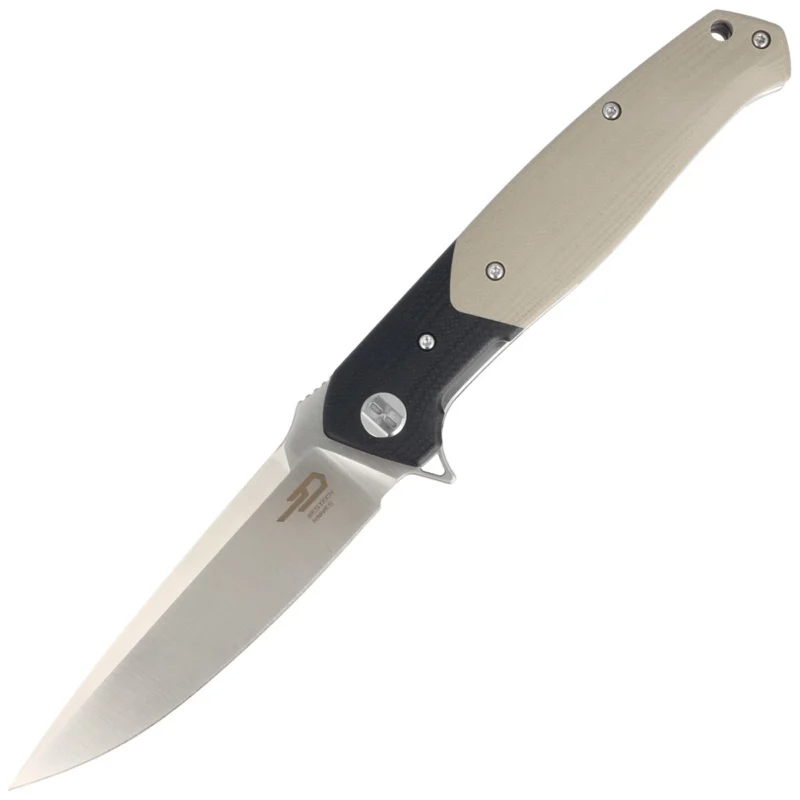 Ostatnia szansa Nóż składany Bestech Swordfish Black / Beige G10, Satin D2 (BG03B)