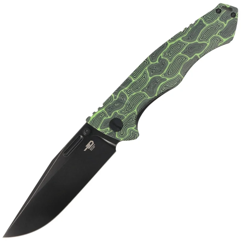 Oferta Nóż składany Bestech Keen II Black-Green G10/Titanium, Black Stonewashed CPM S35VN by Koens Craft (BT2301E)