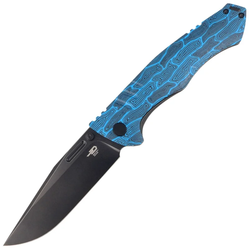 Nóż składany Bestech Keen II Black-Blue G10/Titanium, Black Stonewashed CPM S35VN by Koens Craft (BT2301D) Okazja