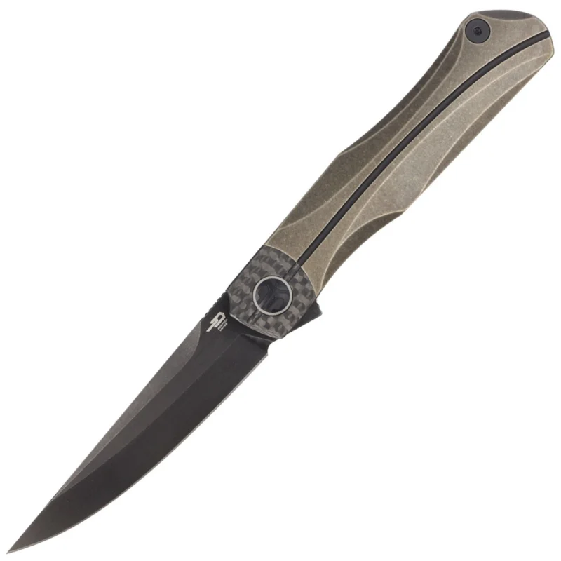 Nóż składany Bestech Thyra Bronze Stonewashed Titanium/Carbon Fiber, Black Stonewashed M390 by Kombou (BT2106C) Bestseller