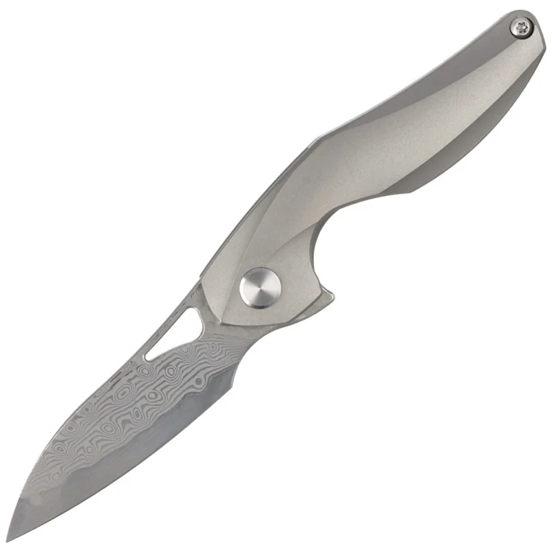 Bestech The Reticulan Neck Knife Grey Titanium, Damascus by Elijah Isham (BT1810G) Super okazja