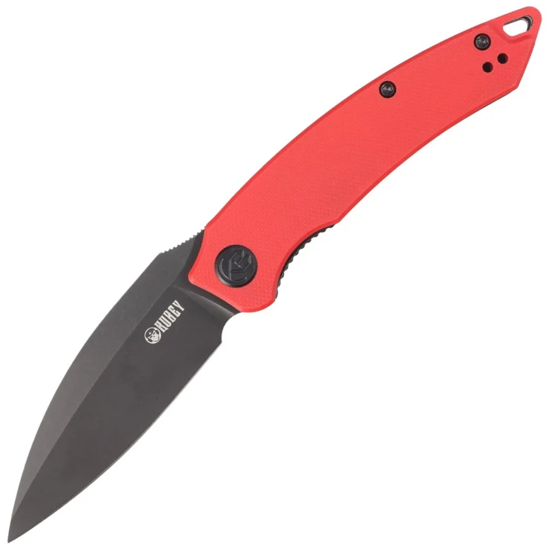 Nóż składany Kubey Knife Leaf Red G10, Black Stonewashed AUS-10 by Tiguass (KU333B) Szybka wysyłka