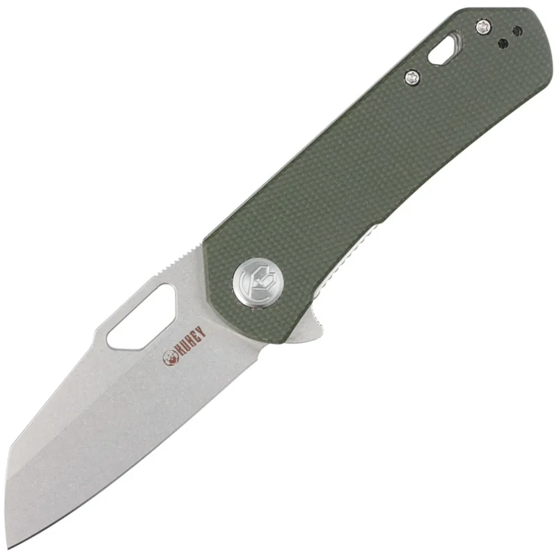 Nóż składany Kubey Knife Duroc Green Micarta, Black Stonewashed AUS-10 by Colin Maisonpierre (KU332L) Ostatnia szansa