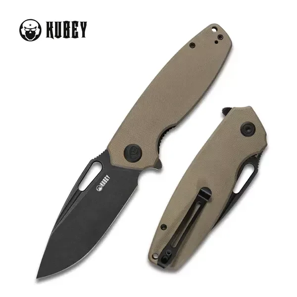 Darmowa dostawa Kubey Knife Tityus Tan G10, Dark Stonewashed D2 (KU322D)