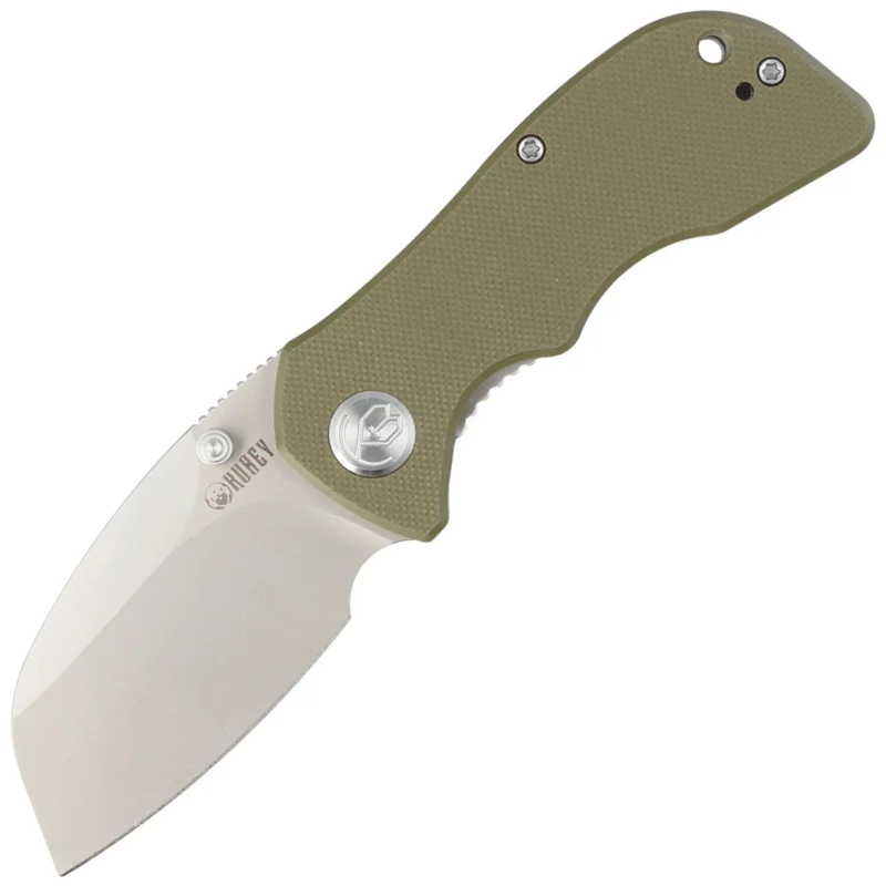 Darmowy zwrot Nóż składany Kubey Karaji Green G10, Bead Blasted D2 (KU180D)