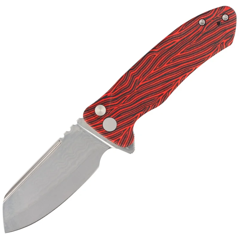 Ostatnie sztuki Kubey Creon Knife Red/Black G10, Damascus (KU336B)