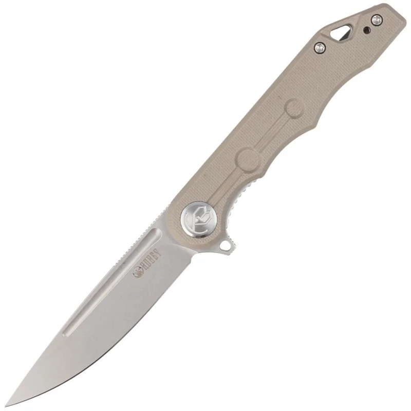 Popularny Nóż składany Kubey Knife Mizo Tan G10, Bead Blast AUS-10 by Tiguass (KU312H)