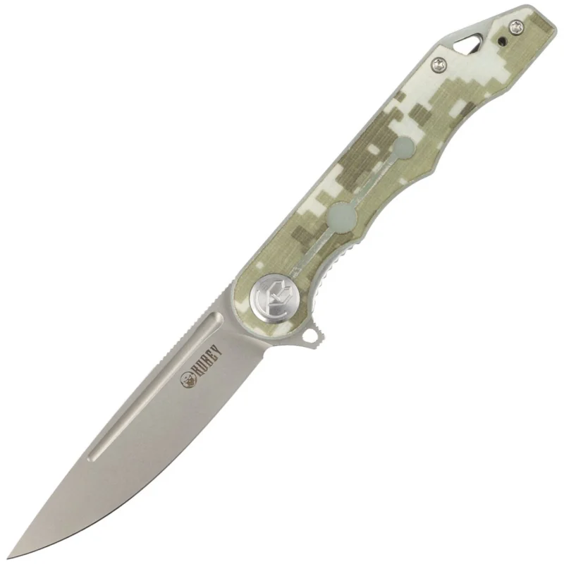 Hit sprzedaży Kubey Knife Mizo Camo G10, Bead Blast AUS-10 by Tiguass (KU312E)