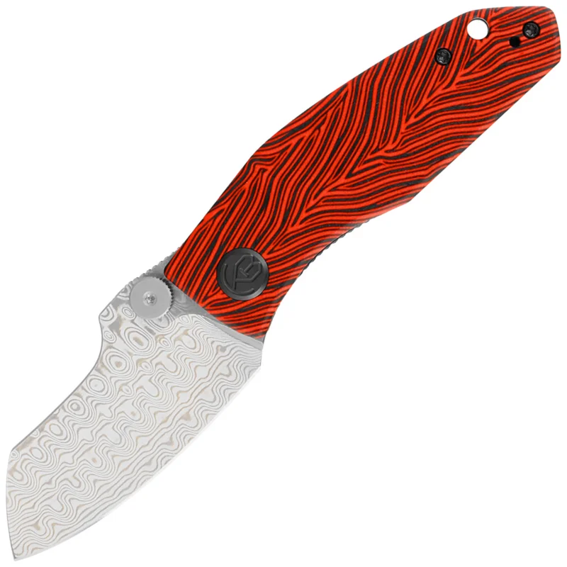 Najlepsza cena Nóż składany Kubey Knife Monsterdog Black/Red G10, Damascus by Dmitry Osarenko (KU337G)
