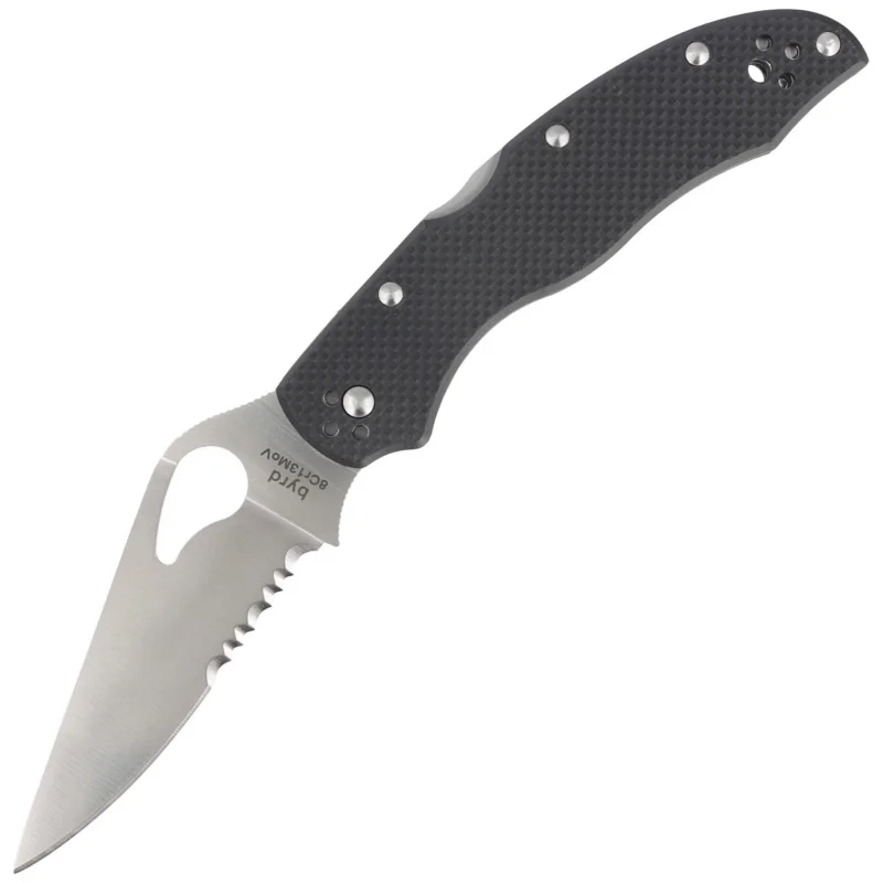 Spyderco Byrd Harrier 2 Black G-10, Combo Edge 8Cr13MoV (BY01GPS2) Wysoka jakość