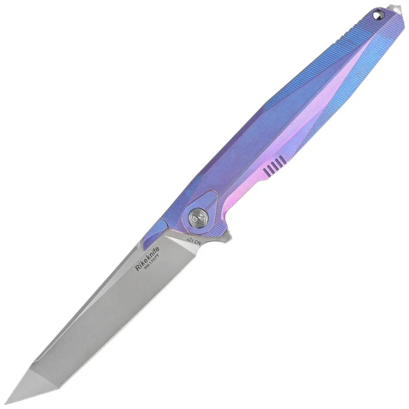 Wybór klientów Rike Knife RK1707T-B Blue Titanium, Bead Blasted / Satin M390