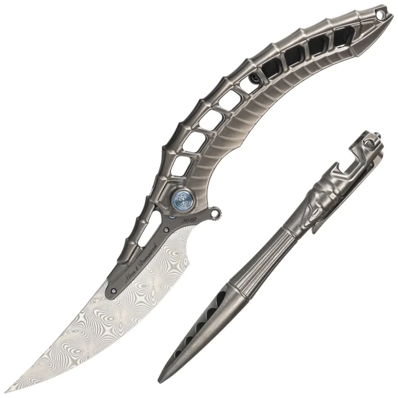 RikeKnife Alien 4 Dark Gray Titanium, Damasteel by Richard Wu (RK-ALIEN4-DG) Szybka wysyłka