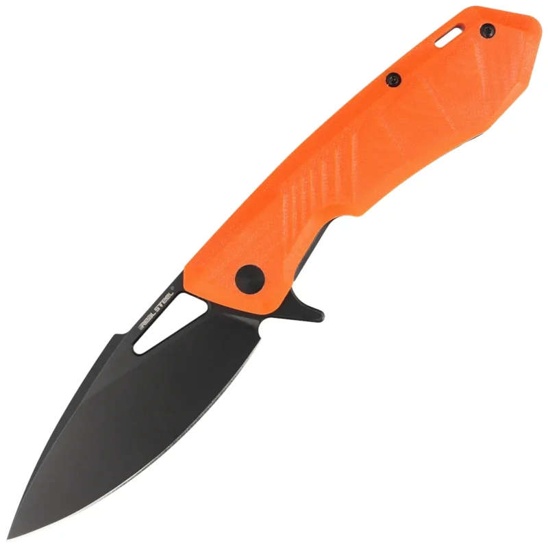 Tylko do końca tygodnia Real Steel Knives Pelican Orange G10 / Black Steel, Black D2 by Aslan Zhanabayev (7922)