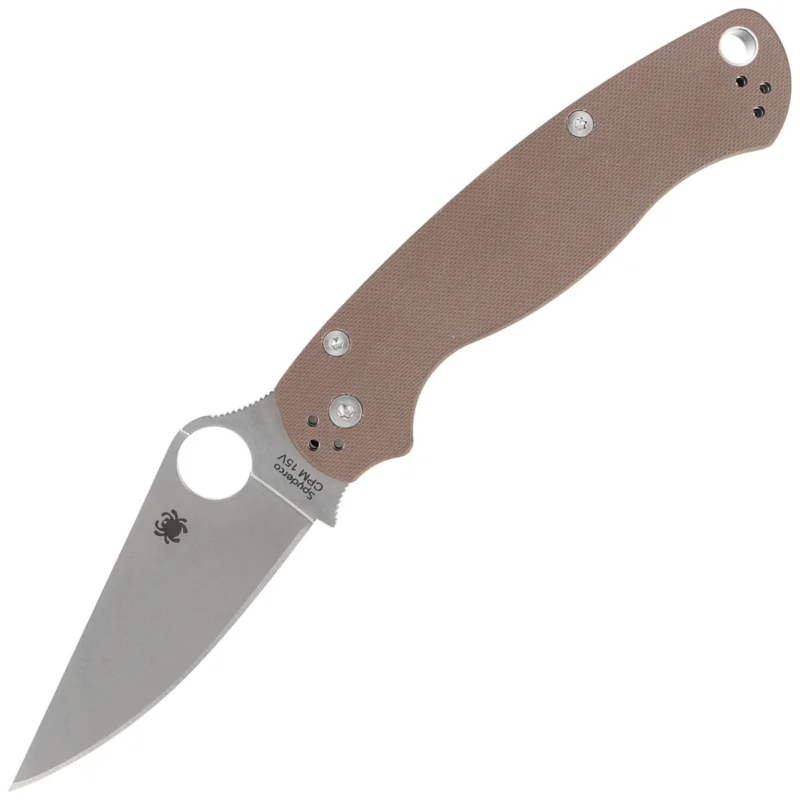 Spyderco Para Military 2 Brown G10, Stonewash CPM 15V Sprint Run (C81GPBN15V2) Popularny