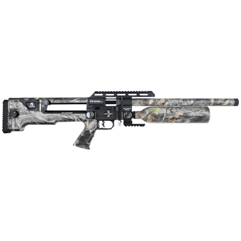 Reximex Throne Gen 2 G1 Camo 6.35mm PCP Air Rifle with Regulator and Sound Moderator Łatwy zwrot
